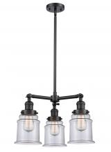 Innovations Lighting 207-BK-G182-LED - Canton - 3 Light - 18 inch - Matte Black - Stem Hung - Chandelier