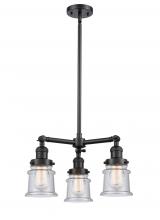 Innovations Lighting 207-BK-G184S - Canton - 3 Light - 18 inch - Matte Black - Stem Hung - Chandelier