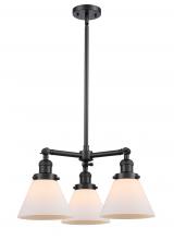 Innovations Lighting 207-BK-G41 - Cone - 3 Light - 22 inch - Matte Black - Stem Hung - Chandelier