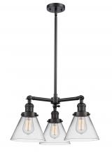 Innovations Lighting 207-BK-G42 - Cone - 3 Light - 22 inch - Matte Black - Stem Hung - Chandelier