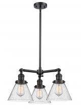 Innovations Lighting 207-BK-G44 - Cone - 3 Light - 22 inch - Matte Black - Stem Hung - Chandelier