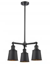 Innovations Lighting 207-BK-M9-BK-LED - Addison - 3 Light - 19 inch - Matte Black - Stem Hung - Chandelier