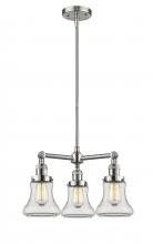 Innovations Lighting 207-SN-G192 - Bellmont - 3 Light - 18 inch - Brushed Satin Nickel - Stem Hung - Chandelier