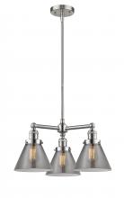 Innovations Lighting 207-SN-G43-LED - Cone - 3 Light - 22 inch - Brushed Satin Nickel - Stem Hung - Chandelier