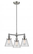 Innovations Lighting 207-SN-G62 - Cone - 3 Light - 19 inch - Brushed Satin Nickel - Stem Hung - Chandelier