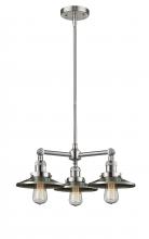 Innovations Lighting 207-SN-M2-LED - Railroad - 3 Light - 19 inch - Brushed Satin Nickel - Stem Hung - Chandelier