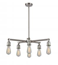 Innovations Lighting 207NH-6CR-SN - Bare Bulb 6 Light Chandelier