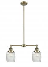 Innovations Lighting 209-AB-G302 - Colton - 2 Light - 22 inch - Antique Brass - Stem Hung - Adjustable Island Light