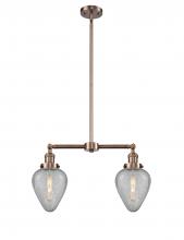 Innovations Lighting 209-AC-G165 - Geneseo - 2 Light - 21 inch - Antique Copper - Stem Hung - Adjustable Island Light
