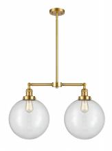 Innovations Lighting 209-SG-G202-12 - Beacon - 2 Light - 27 inch - Satin Gold - Stem Hung - Island Light