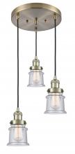 Innovations Lighting 211/3-AB-G184S - Small Canton 3 Light Multi-Pendant