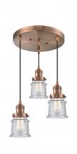 Innovations Lighting 211/3-AC-G184S - Small Canton 3 Light Multi-Pendant