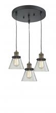 Innovations Lighting 211/3-BAB-G62 - Small Cone 3 Light Multi-Pendant