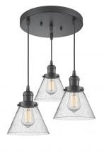 Innovations Lighting 211/3-OB-G44 - Large Cone 3 Light Multi-Pendant
