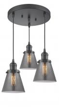 Innovations Lighting 211/3-OB-G63 - Small Cone 3 Light Multi-Pendant
