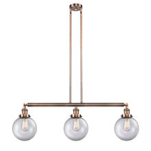 Innovations Lighting 213-AC-G202-8 - Beacon - 3 Light - 41 inch - Antique Copper - Stem Hung - Island Light