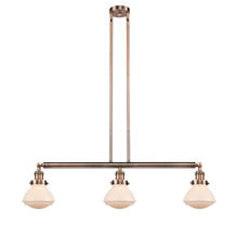 Innovations Lighting 213-AC-G321 - Olean - 3 Light - 39 inch - Antique Copper - Stem Hung - Island Light