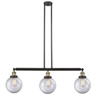 Innovations Lighting 213-BAB-G202-8 - Beacon - 3 Light - 41 inch - Black Antique Brass - Stem Hung - Island Light