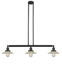 Innovations Lighting 213-BK-G2 - Halophane - 3 Light - 41 inch - Matte Black - Stem Hung - Adjustable Island Light
