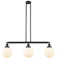 Innovations Lighting 213-BK-G201-8 - Beacon - 3 Light - 41 inch - Matte Black - Stem Hung - Island Light