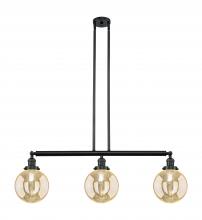 Innovations Lighting 213-BK-G208-8 - Beacon - 3 Light - 41 inch - Matte Black - Stem Hung - Adjustable Island Light