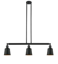 Innovations Lighting 213-BK-M9-BK - Addison - 3 Light - 38 inch - Matte Black - Stem Hung - Adjustable Island Light