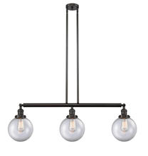 Innovations Lighting 213-OB-G202-8 - Beacon - 3 Light - 41 inch - Oil Rubbed Bronze - Stem Hung - Island Light