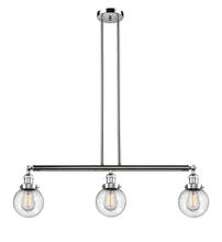 Innovations Lighting 213-PC-G204-6 - Beacon - 3 Light - 39 inch - Polished Chrome - Stem Hung - Island Light