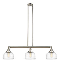 Innovations Lighting 213-PN-G713 - Bell - 3 Light - 41 inch - Polished Nickel - Stem Hung - Island Light