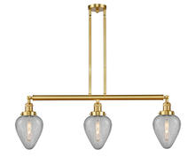 Innovations Lighting 213-SG-G165 - Geneseo - 3 Light - 38 inch - Satin Gold - Stem Hung - Adjustable Island Light