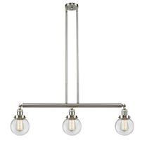 Innovations Lighting 213-SN-G202-6 - Beacon - 3 Light - 39 inch - Brushed Satin Nickel - Stem Hung - Island Light