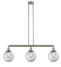 Innovations Lighting 213-SN-G202-8 - Beacon - 3 Light - 41 inch - Brushed Satin Nickel - Stem Hung - Island Light