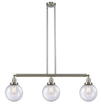 Innovations Lighting 213-SN-G204-8 - Beacon - 3 Light - 41 inch - Brushed Satin Nickel - Stem Hung - Island Light