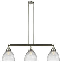  213-SN-G222 - Seneca Falls - 3 Light - 39 inch - Brushed Satin Nickel - Stem Hung - Island Light