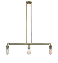 Innovations Lighting 213-AB - Bare Bulb - 3 Light - 38 inch - Antique Brass - Stem Hung - Adjustable Island Light