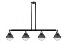 Innovations Lighting 214-BAB-HFS-64-BK - Hampden - 4 Light - 52 inch - Black Antique Brass - Stem Hung - Island Light