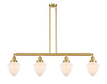 Innovations Lighting 214-SG-G661-7 - Bullet - 4 Light - 50 inch - Satin Gold - Stem Hung - Adjustable Island Light