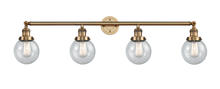 Innovations Lighting 215-BB-G204-6 - Beacon - 4 Light - 42 inch - Brushed Brass - Bath Vanity Light