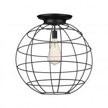 Innovations Lighting 221-1F-BK-CE-22-BK - Lake Placid - 1 Light - 22 inch - Matte Black - Flush Mount