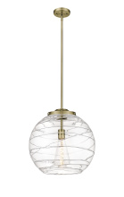 Innovations Lighting 221-1S-AB-G1213-16CL - Athens Deco Swirl - 1 Light - 16 inch - Antique Brass - Stem Hung - Pendant