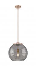 Innovations Lighting 221-1S-AC-G1213-14SM - Athens Deco Swirl - 1 Light - 14 inch - Antique Copper - Stem Hung - Pendant