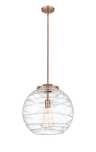 Innovations Lighting 221-1S-AC-G1213-16CL - Athens Deco Swirl - 1 Light - 16 inch - Antique Copper - Stem Hung - Pendant