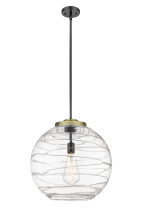 Innovations Lighting 221-1S-BAB-G1213-18CL - Athens Deco Swirl - 1 Light - 18 inch - Black Antique Brass - Stem Hung - Pendant