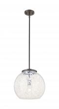Innovations Lighting 221-1S-OB-G1216-14WM - White Mouchette - 1 Light - 14 inch - Oil Rubbed Bronze - Stem Hung - Pendant