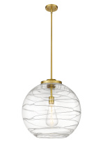 Innovations Lighting 221-1S-SG-G1213-18CL - Athens Deco Swirl - 1 Light - 18 inch - Satin Gold - Stem Hung - Pendant