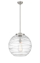 Innovations Lighting 221-1S-SN-G1213-18CL - Athens Deco Swirl - 1 Light - 18 inch - Brushed Satin Nickel - Stem Hung - Pendant
