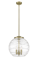 Innovations Lighting 221-3S-AB-G1213-16CL - Athens Deco Swirl - 3 Light - 16 inch - Antique Brass - Stem hung - Pendant