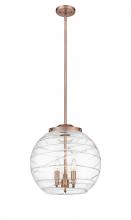 Innovations Lighting 221-3S-AC-G1213-16-LED - Athens Deco Swirl - 3 Light - 16 inch - Antique Copper - Cord hung - Pendant