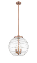 Innovations Lighting 221-3S-AC-G1213-16CL - Athens Deco Swirl - 3 Light - 16 inch - Antique Copper - Stem hung - Pendant