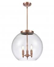 Innovations Lighting 221-3S-AC-G122-16 - Athens - 3 Light - 16 inch - Antique Copper - Stem hung - Pendant